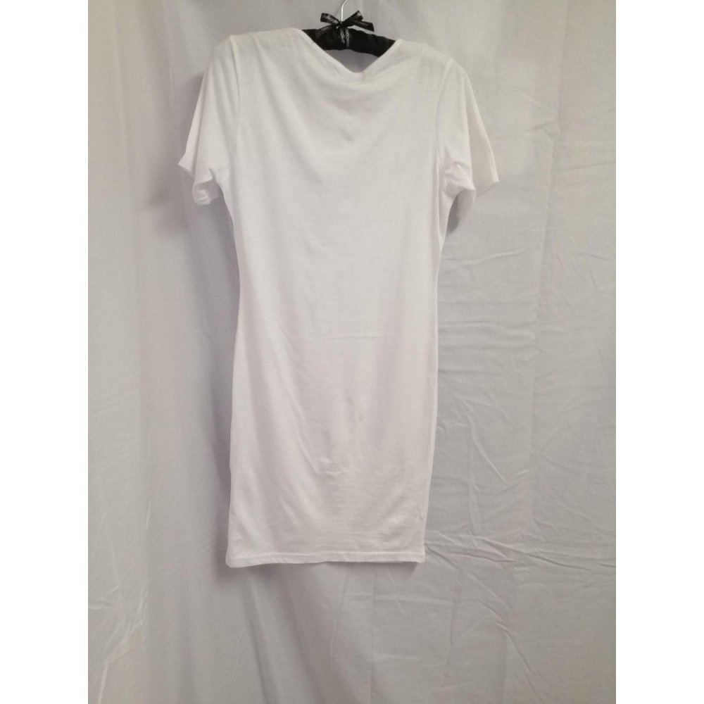 Plain white form fitting T shirt dress